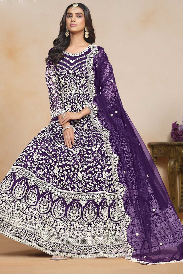 Violet Embroidered Net Gown (ANAYA VOL 201-20102)