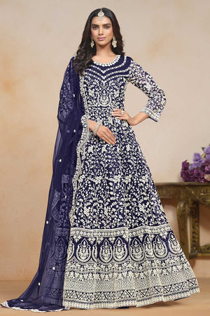 Blue Embroidered Net Gown (ANAYA VOL 201-20103)