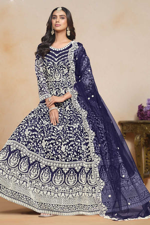 Blue Embroidered Net Gown (ANAYA VOL 201-20103)