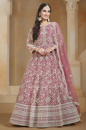 Pink Embroidered Net Gown (ANAYA VOL 205-20501)