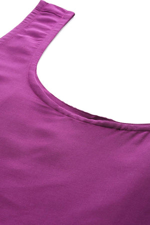 Purple Poly Silk Printed Straight Round Neck Dresses (AP-AHEDCNGP-181-FF)