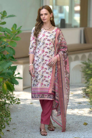 White Embroidered Cotton Kurti Pant Set