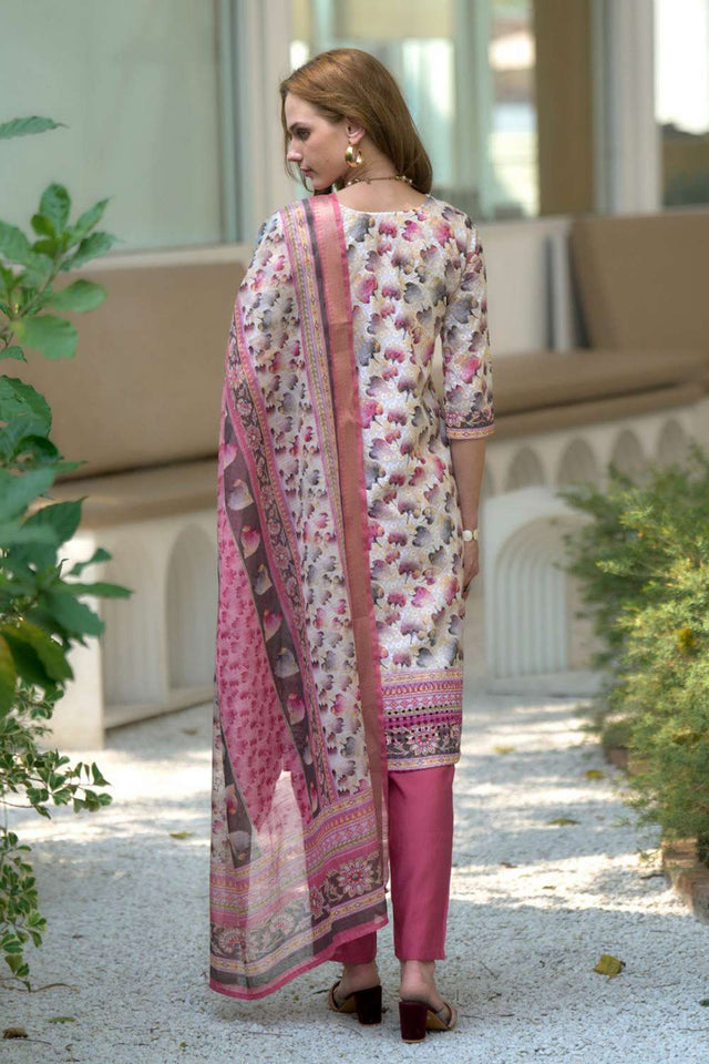 White Embroidered Cotton Kurti Pant Set