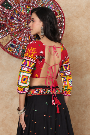 Maroon Embroidered Georgette Blouse (NCBL-005-MRON)