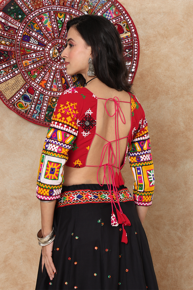 Maroon Embroidered Georgette Blouse (NCBL-005-MRON)