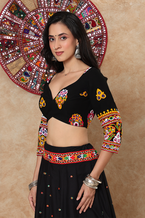 Black Embroidered Georgette Blouse (NCBL-006-BLCK)
