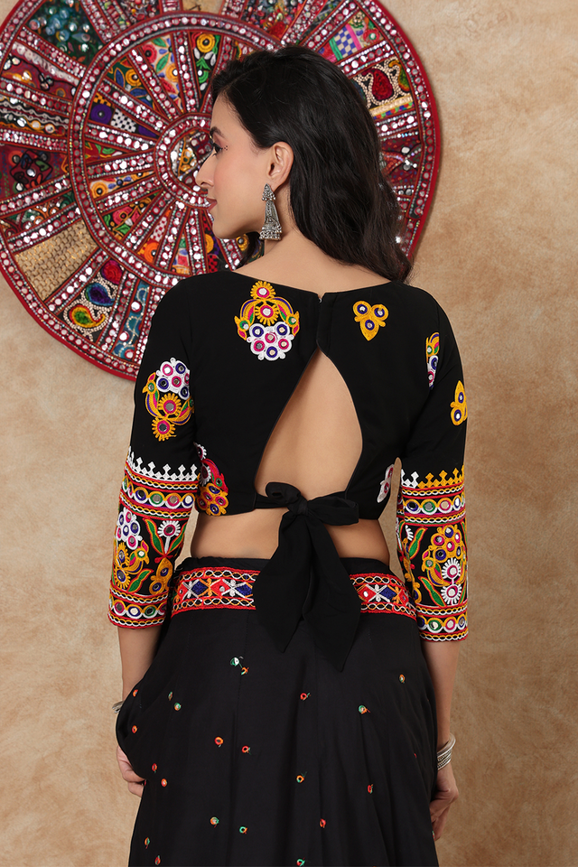 Black Embroidered Georgette Blouse (NCBL-006-BLCK)