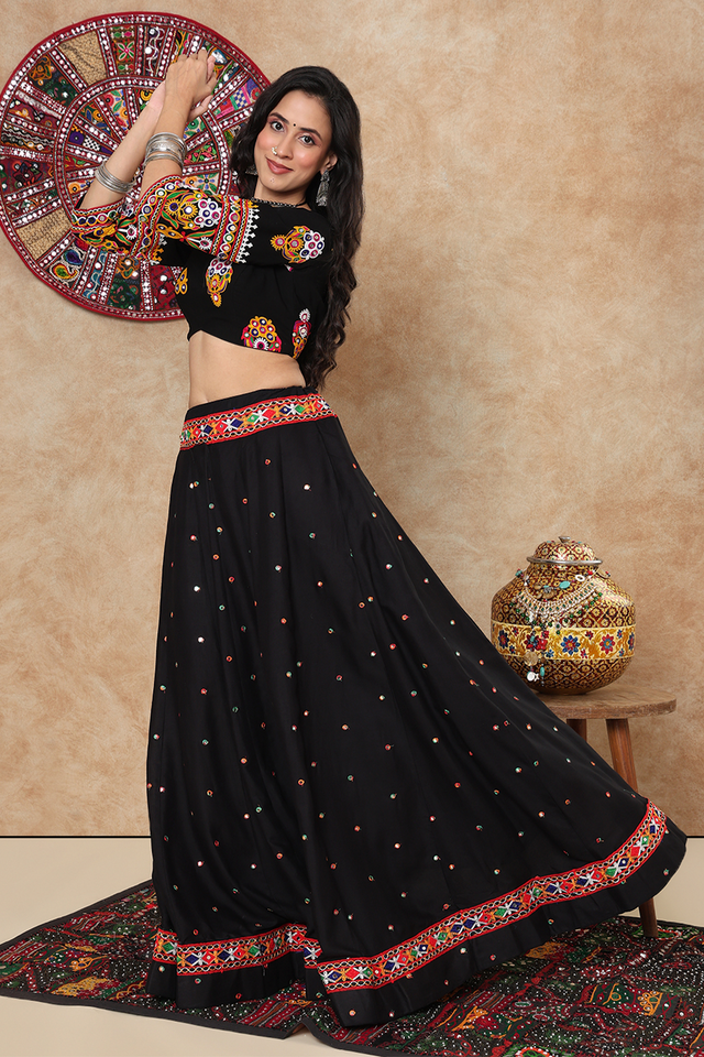 Black Embroidered Georgette Blouse (NCBL-006-BLCK)