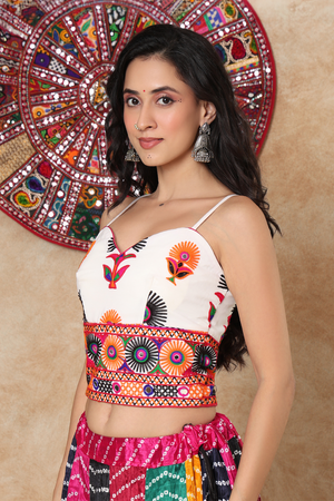White Embroidered Georgette Blouse (NCBL-001-WHTE)