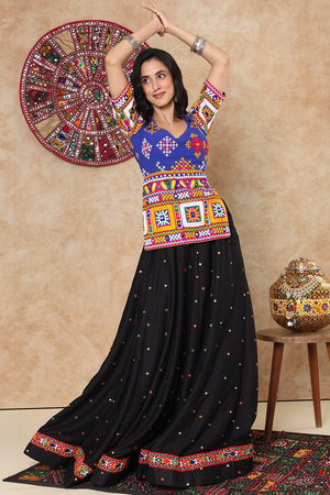 Blue Embroidered Georgette Blouse (NCBL-007-BLUE)
