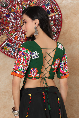 Green Embroidered Georgette Blouse (NCBL-008-GREN)