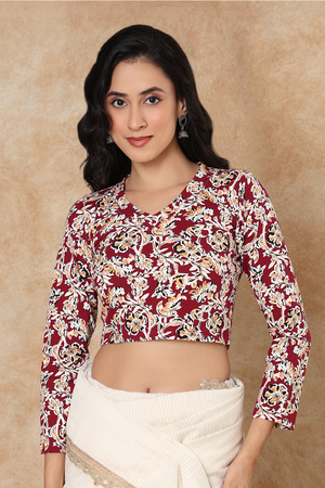 Multi Color Printed Lycra Blouse (RF-0300-MULT)