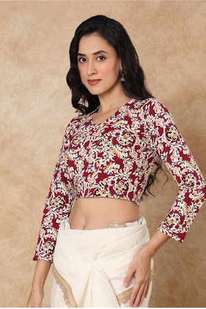 Multi Color Printed Lycra Blouse (RF-0300-MULT)