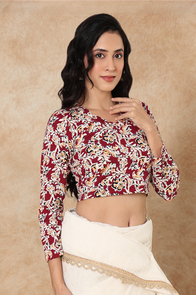 Multi Color Printed Lycra Blouse (RF-0300-MULT)