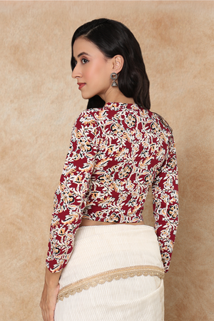 Multi Color Printed Lycra Blouse (RF-0300-MULT)