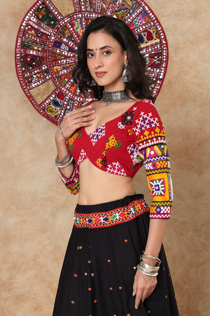 Maroon Embroidered Georgette Blouse (NCBL-005-MRON)