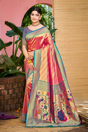 Multi-Color Woven Kanjivaram Silk Saree