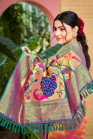 Multi-Color Woven Kanjivaram Silk Saree