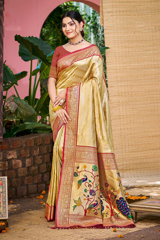 Multi-Color Woven Kanjivaram Silk Saree