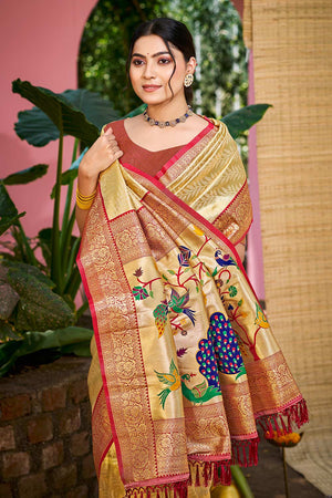 Multi-Color Woven Kanjivaram Silk Saree
