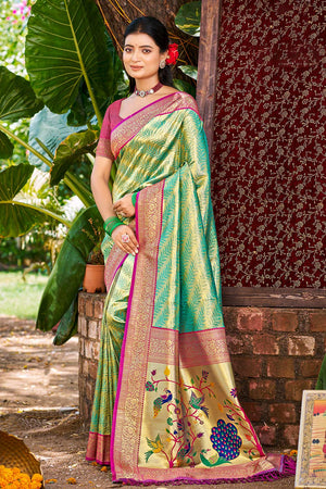 Multi-Color Woven Kanjivaram Silk Saree