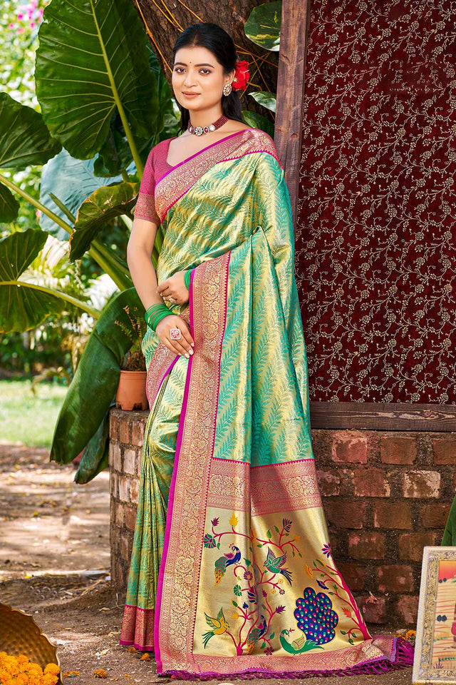 Multi-Color Woven Kanjivaram Silk Saree