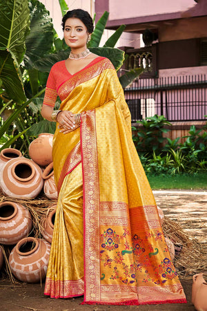 Multi-Color Woven Kanjivaram Silk Saree