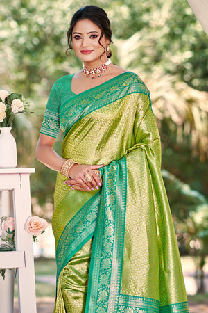 Green Woven Silk Saree