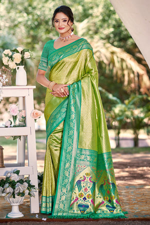 Green Woven Silk Saree