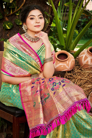 Multi-Color Woven Kanjivaram Silk Saree