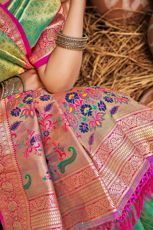 Multi-Color Woven Kanjivaram Silk Saree