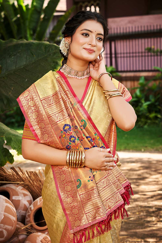Multi-Color Woven Kanjivaram Silk Saree