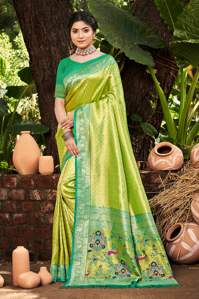 Multi-Color Woven Kanjivaram Silk Saree