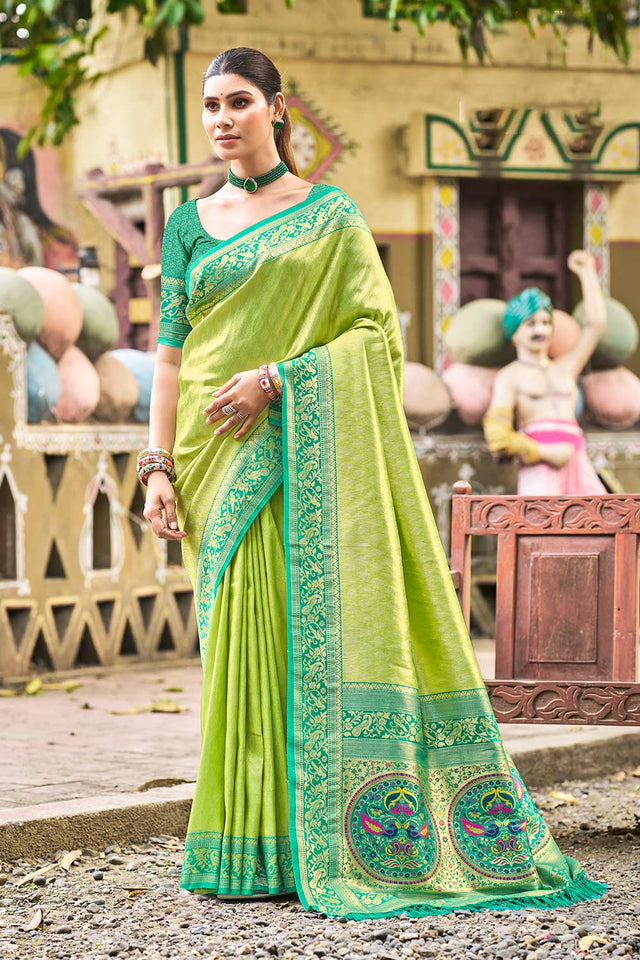 Multi-Color Woven Kanjivaram Silk Saree
