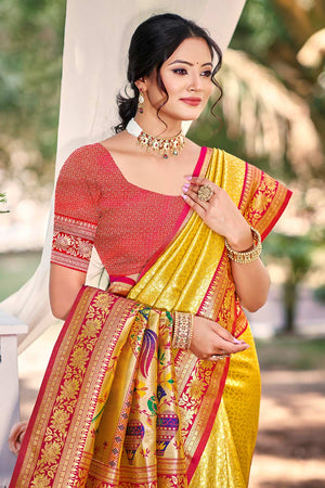 Multi-Color Woven Kanjivaram Silk Saree