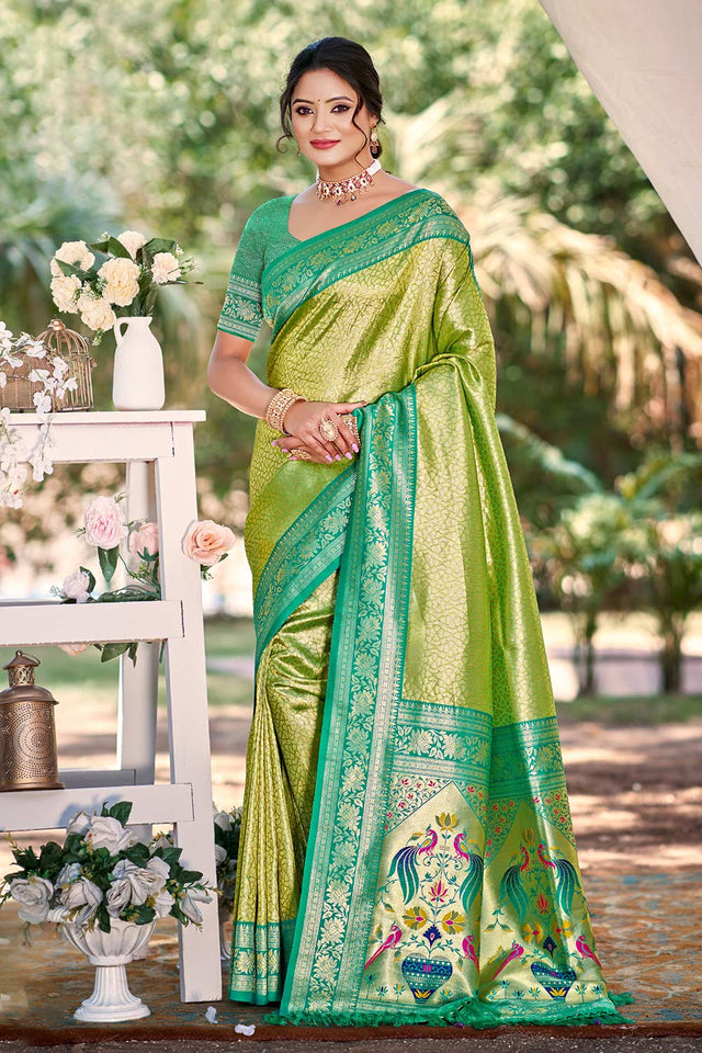 Multi-Color Woven Kanjivaram Silk Saree