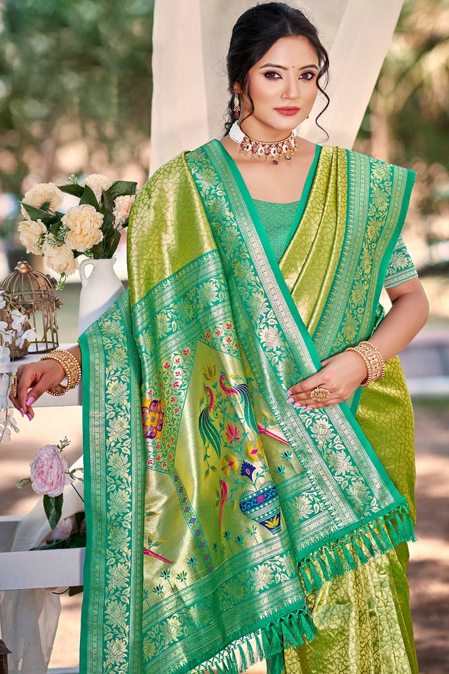 Multi-Color Woven Kanjivaram Silk Saree