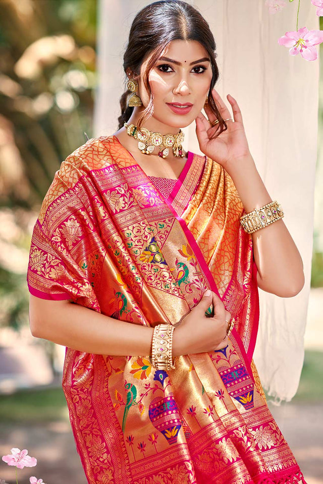 Multi-Color Woven Kanjivaram Silk Saree
