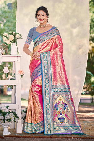 Multi-Color Woven Kanjivaram Silk Saree