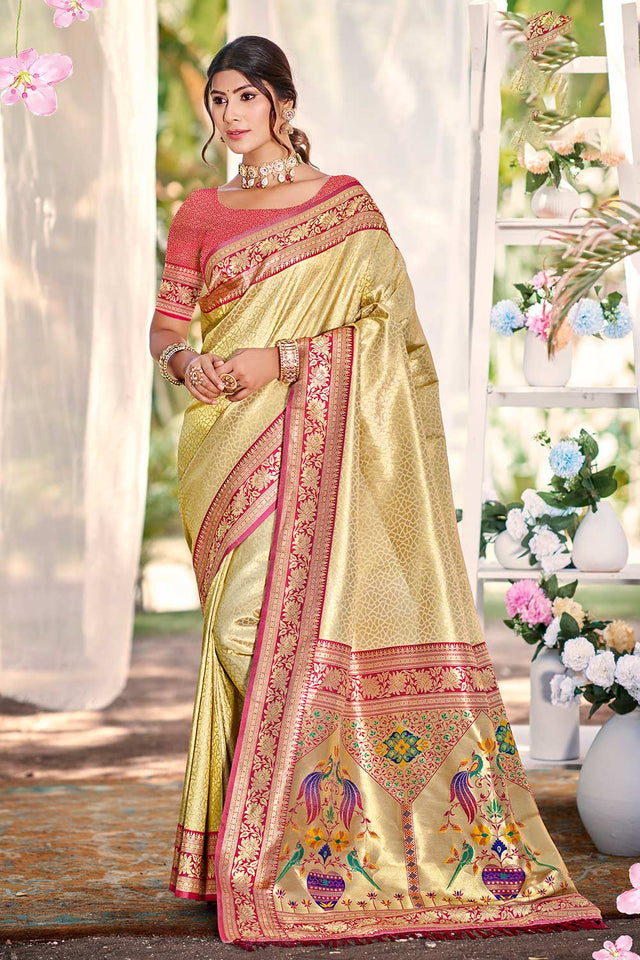 Multi-Color Woven Kanjivaram Silk Saree