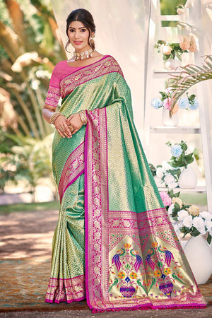 Multi-Color Woven Kanjivaram Silk Saree