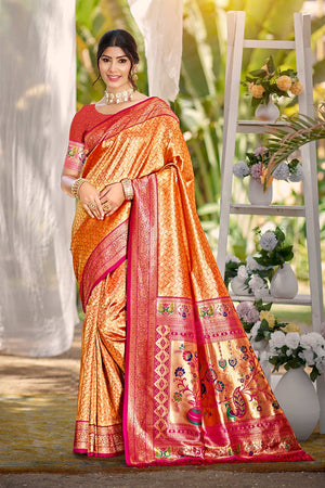 Multi-Color Woven Kanjivaram Silk Saree