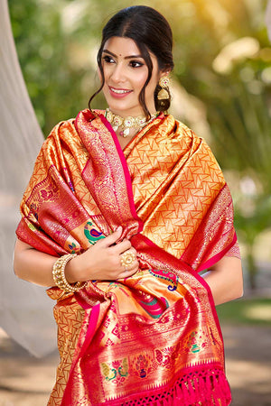 Multi-Color Woven Kanjivaram Silk Saree