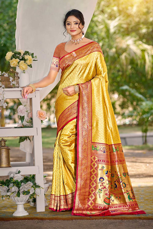 Multi-Color Woven Kanjivaram Silk Saree