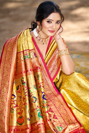 Multi-Color Woven Kanjivaram Silk Saree