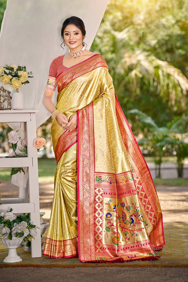Multi-Color Woven Kanjivaram Silk Saree