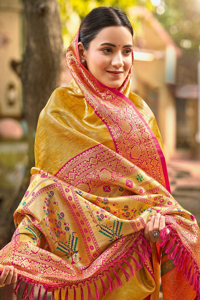 Multi-Color Woven Kanjivaram Silk Saree