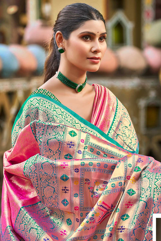 Multi-Color Woven Kanjivaram Silk Saree