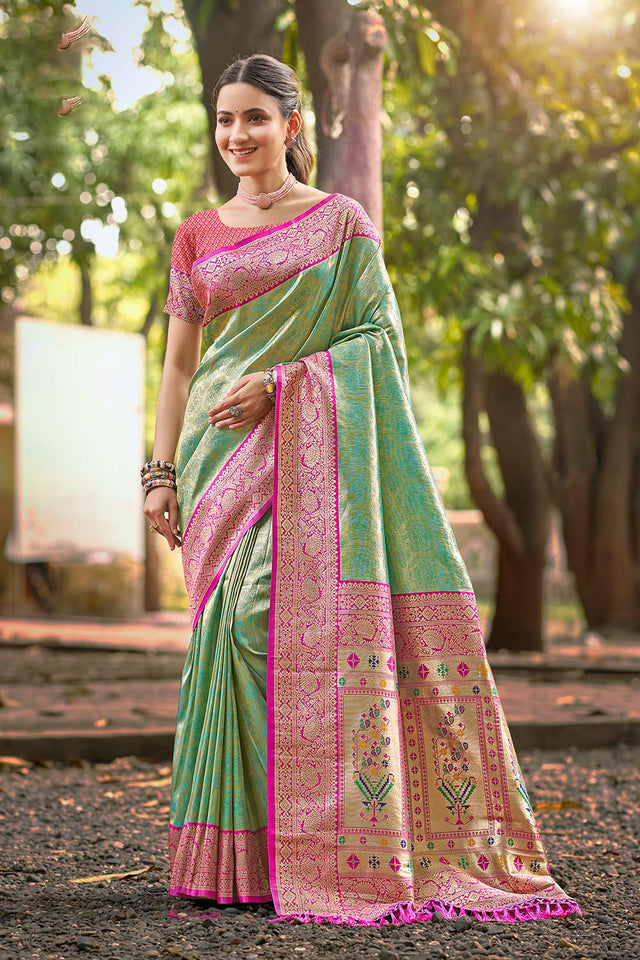 Multi-Color Woven Kanjivaram Silk Saree