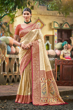 Multi-Color Woven Kanjivaram Silk Saree